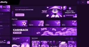 Betify Casino opiniones - pantalla principal del casino