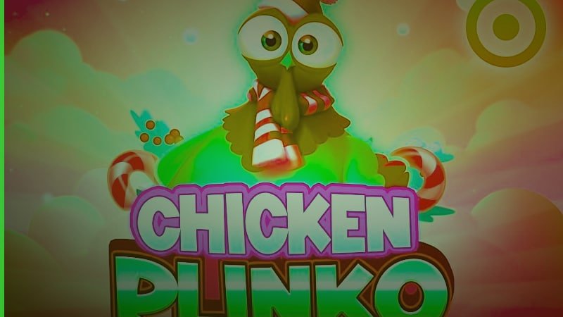 Tablero de Chicken Plinko con bumpers activos y huevo cayendo entre las clavijas